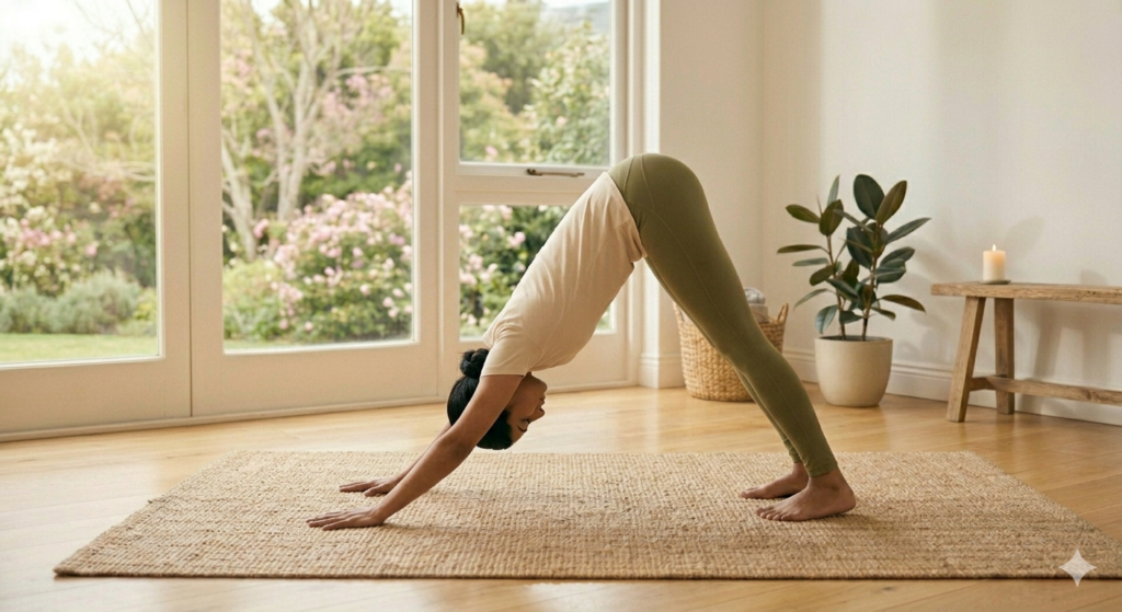 Downward Facing Dog Yoga Pose for Asthma